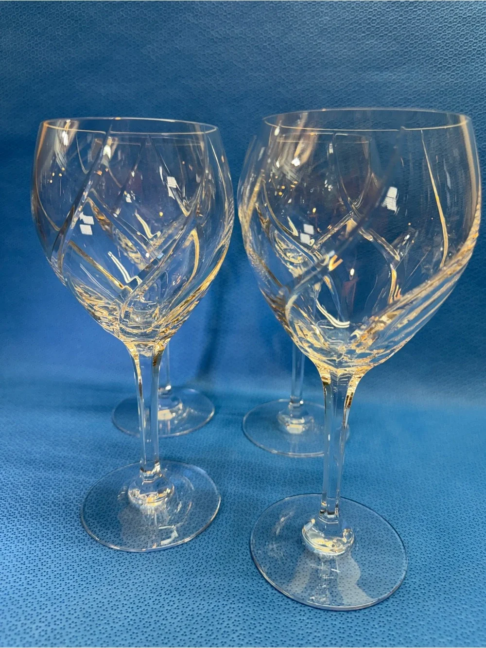 Set of Four Mikasa Olympus Magnum Goblets Crystal Red Wine Glasses or Water.